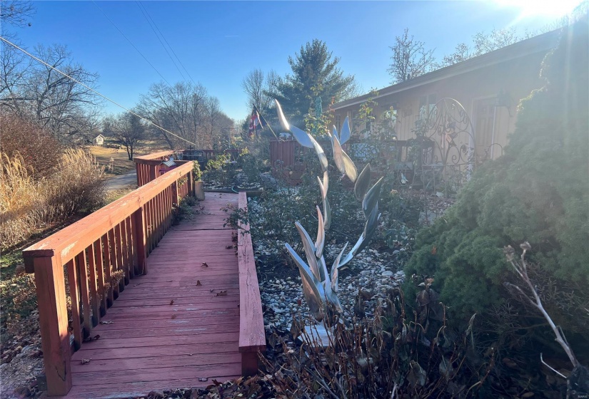 Walkway off the back patio